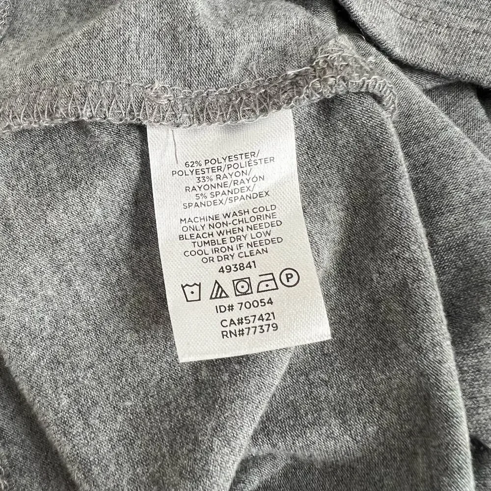 Ann Taylor gray faux wrap 3/4 sleeve top 493841